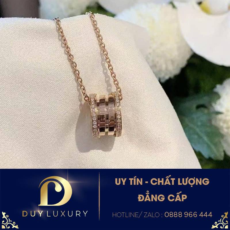 Dây chuyền BVLgari Vàng Hồng 18k, Kim cương thiên nhiên