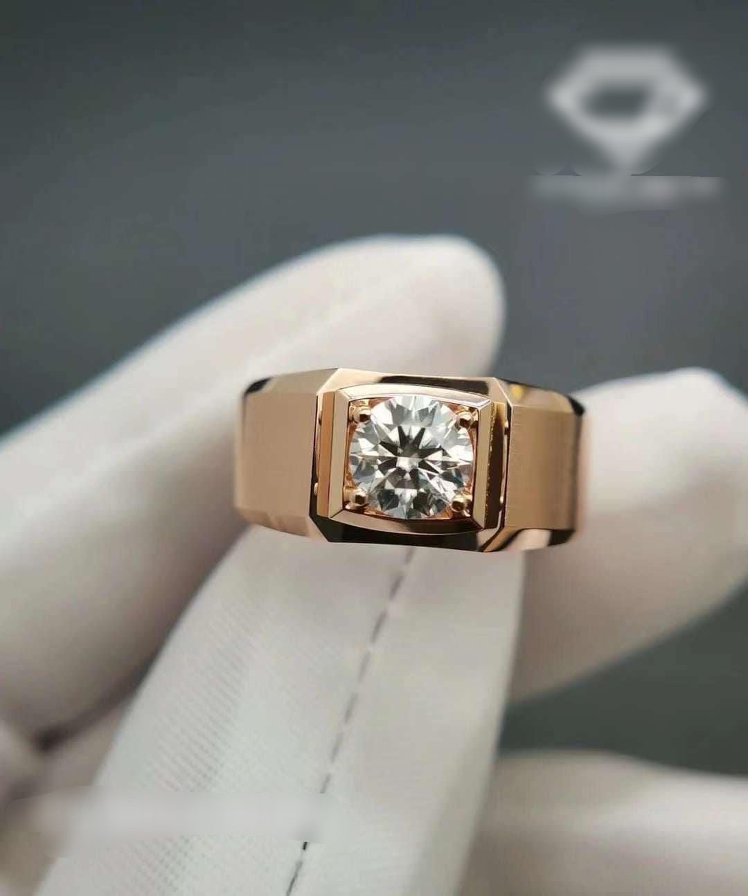 Nhẫn Nam Vàng Hồng 10k 14k 18k Kim Cương Thiên Nhiên